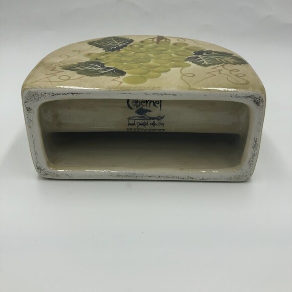 Tabletops Unlimited Cabernet Handpainted Collection Ceramic Napkin Holder Grapes - Picture 6 of 11